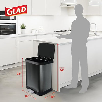 Glad Stainless Steel Step Trash Can - Image 2
