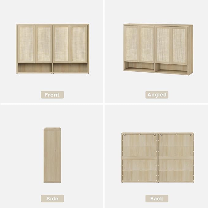SICOTAS Rattan Shoe Storage Cabinet - Image 9