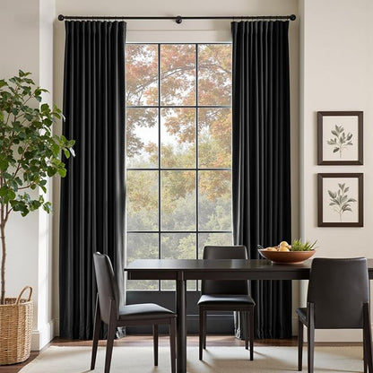 Lazzzy Velvet Blackout Extra Long Curtains Thermal Insulated Room Window Drapes - Image 8
