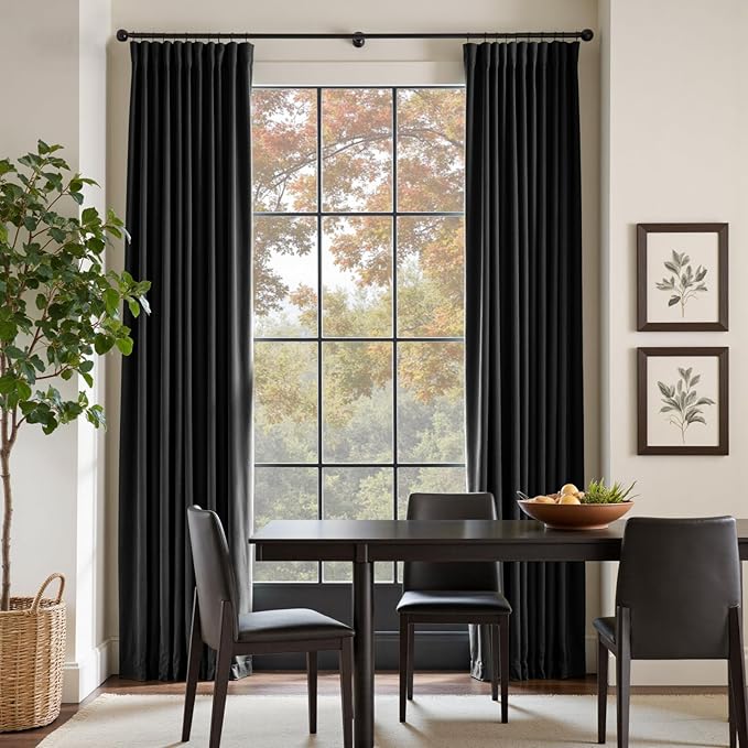 Lazzzy Velvet Blackout Curtains Thermal Insulated Room Window Drapes Super Soft - Image 8