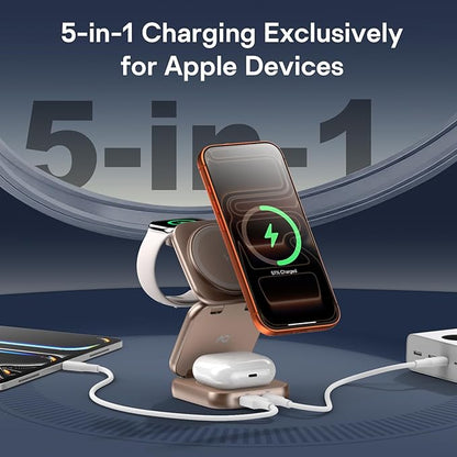 5-in-1 Wireless Charger for MagSafe, AC ISLAND Portable Travel Charging Station - Image 2