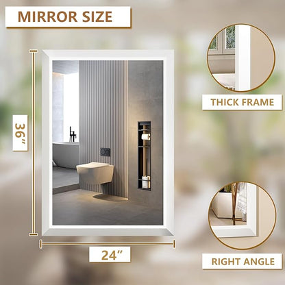 SMIROR Matte White Bathroom Mirror - Image 2