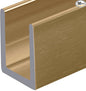 Brixwell SDCD38SB-XCP50 Satin Brass 3/8" Fixed Panel Shower Door Deep U-Channel by Brixwell