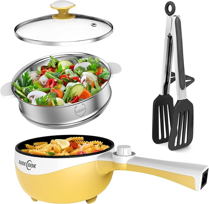Audecook Hot Pot Electric, 1.7L Mini Electric Skillet Portable Nonstick Sauté by Audecook