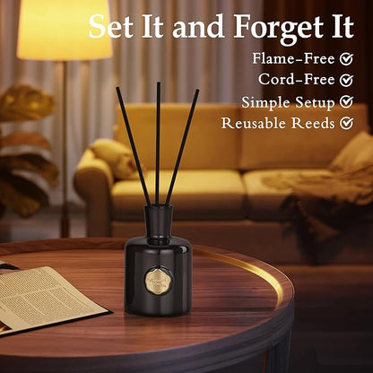 XEPTLE Reed Diffuser Set, 7.04 oz Oud & Bergamot Scent Diffuser - Image 5
