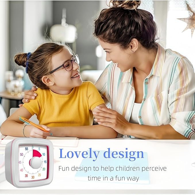 60 Minute Visual Timer for Kids and Adults, Non-Ticking 5.5 Inch Large Visual - Image 5