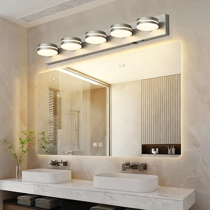 32In Motion Sensor Vanity Light Brushed Nickel, 3CCT 5-Light Modern LED - Image 4
