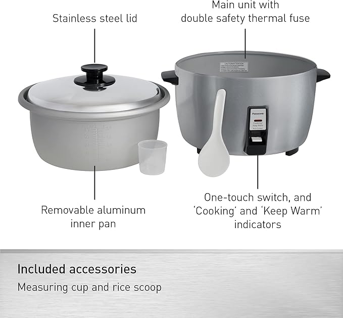 Panasonic Commercial Electric Rice Cooker, 120V Large Capacity 46-Cup, 23-Cup - Image 5