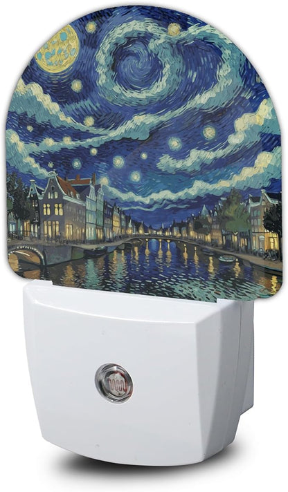 YESPOAK Night Light, Amsterdam at Night Night Lights Plug Into Wall by YESPOAK