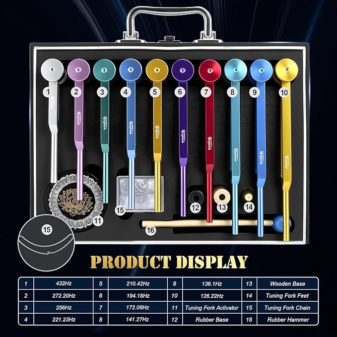 10 PCS Chakra Tuning Fork for Healing, Aluminum Alloy Tuning Forks - Image 5
