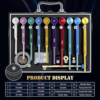 10 PCS Chakra Tuning Fork for Healing, Aluminum Alloy Tuning Forks - Image 5