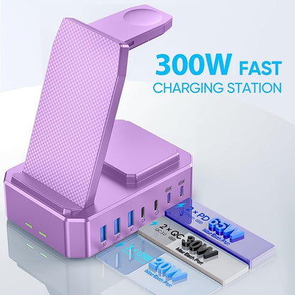 300W Charging Station for Multiple Devices Apple, Zutspzss 10 in 1 Wireless - Image 4