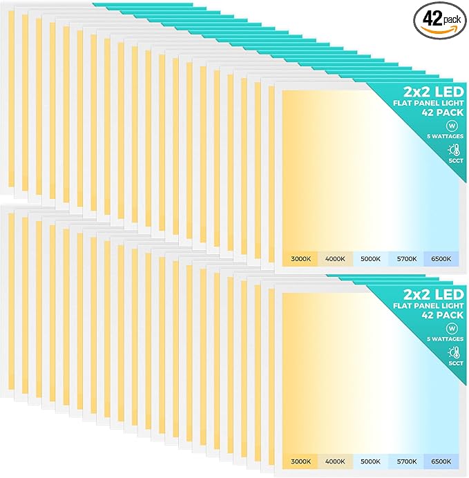 Aphyni 42 Pack 2x2 LED Flat Panel Light, Dimmable Office Kitchen Flush Mount by Aphyni