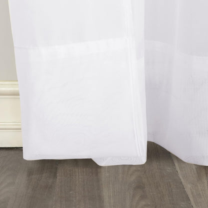 No. 918 Emily Sheer Voile Rod Pocket Curtain Panel, 59" x 120", White
