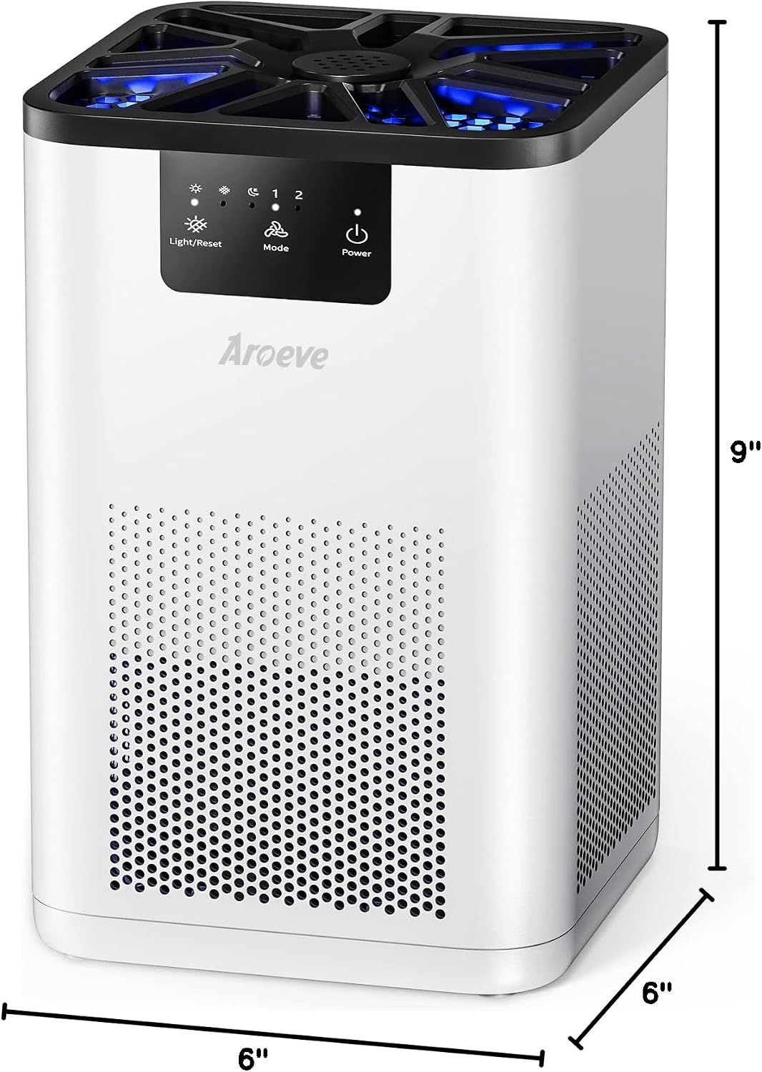 aroeve air purifiers for bedroom with aromatherapy function-mk06a(white), front angle view