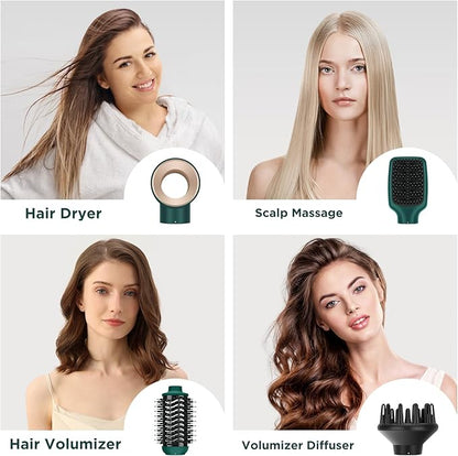 IG INGLAM Hair Dryer Brush, 4-in-1 Detachable Blow Dryer Brush, Ionic Diffuser - Image 2