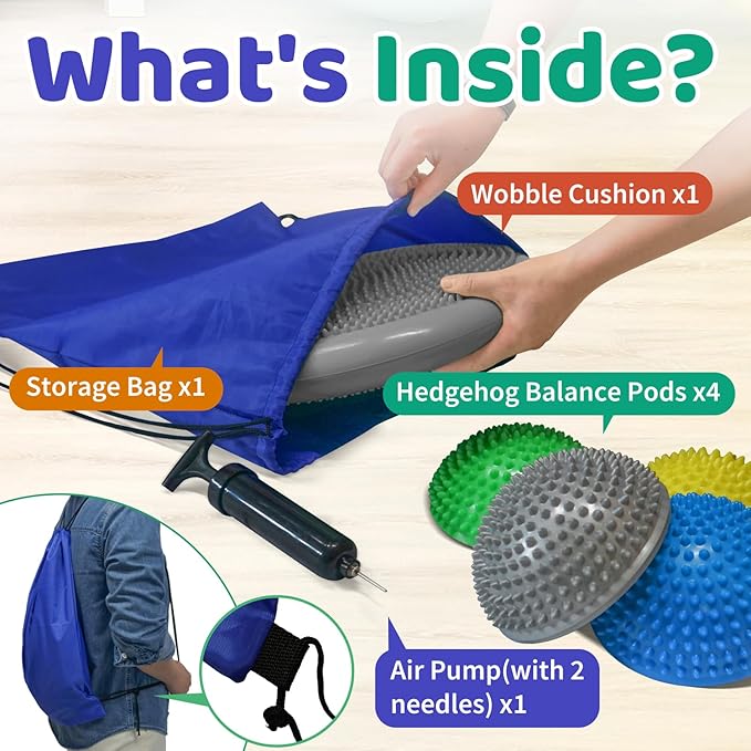 Wobble Cushion Set for Sensory Kids and Balance Training - Image 5