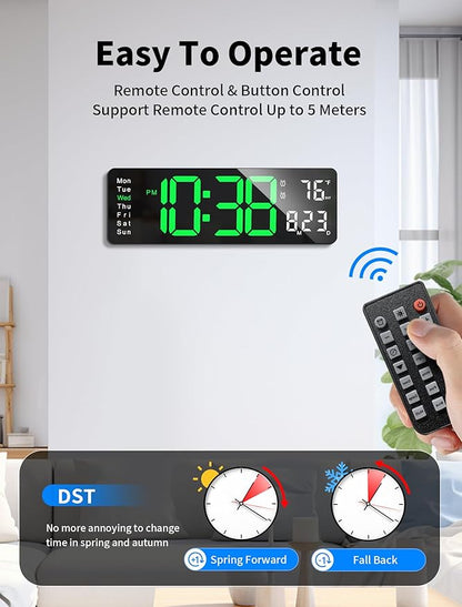 MASHI Digital Wall Clock, Auto-Dimming Wall Clock - Image 5
