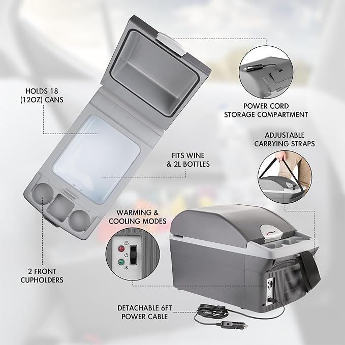 Wagan EL6214 Personal Thermoelectric Cooler/Warmer, 14 Liter Capacity, Portable - Image 2