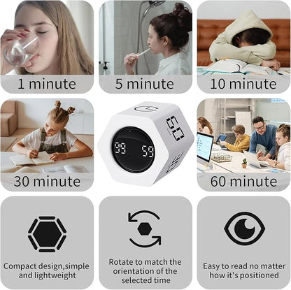 Productivity Timer Flip Gravity Sensor Cube Timer Countdown & Countup, Mute & - Image 5