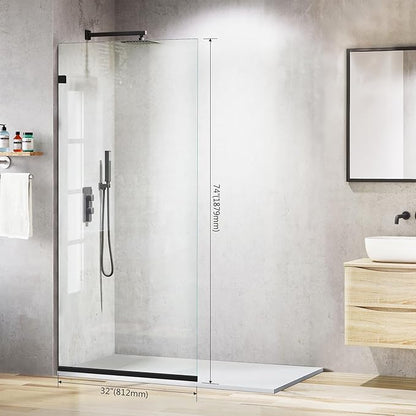 Matte Black Frameless Shower Glass Door - Image 2