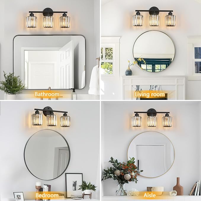FDPBY Modern 3 Light Crystal Vanity Light, Compatible - Image 4