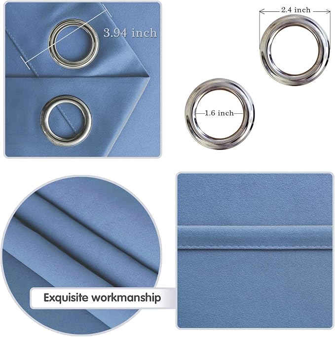 DWCN Dusty Blue Blackout Curtains - Image 3