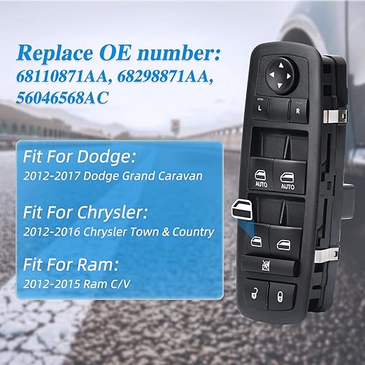WUANGKI Master Power Window Switch Front Left Driver Side | 3+0 Pins | - Image 5