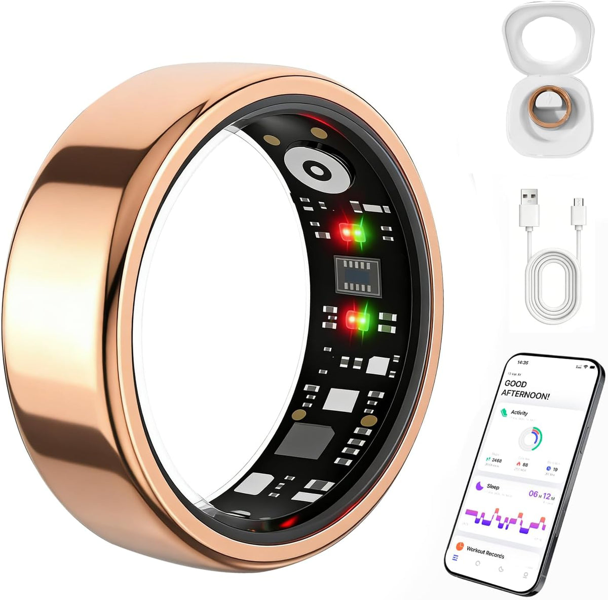 smart ring health tracker for women men, fitness, main product view