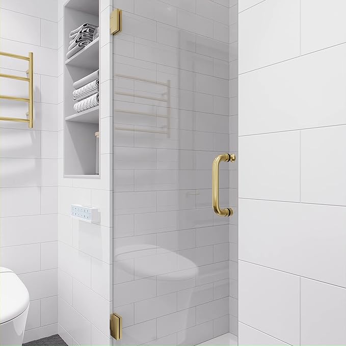 ANZZI 70" x 24" Frameless Shower Door in Brushed Gold, Water Repellent Glass - Image 4