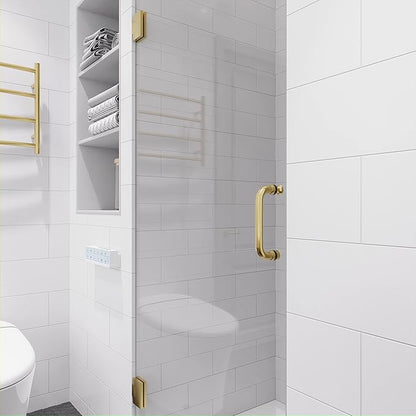 ANZZI 70" x 24" Frameless Shower Door in Brushed Gold, Water Repellent Glass - Image 4