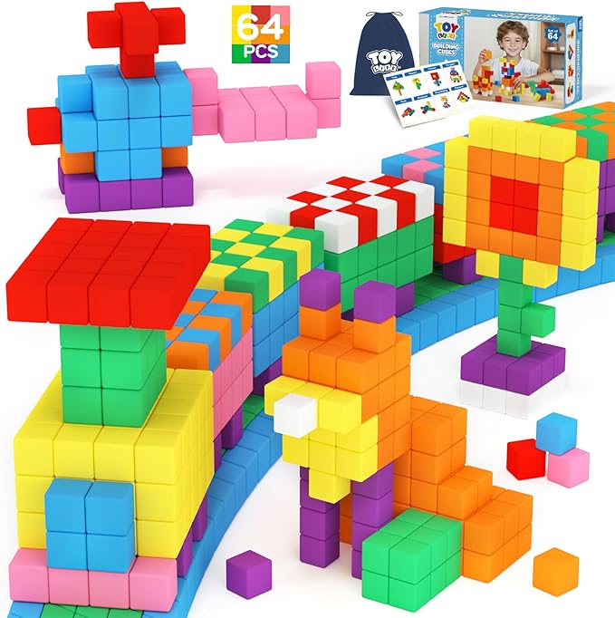 64PCS Magnetic Blocks, Magnetic Building Blocks by TOYLife