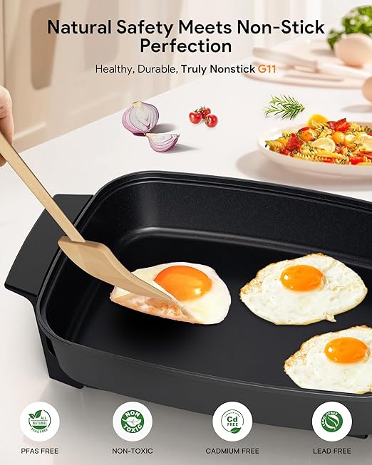 Nuwave Medley XL Digital Electric Skillet, Family Size Griddle w/Glass Lid - Image 4