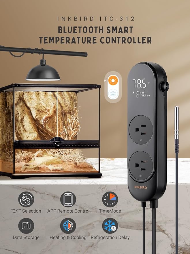 INKBIRD Bluetooth Digital Temperature Controller 1200W Heating Cooling 2-Stage - Image 2