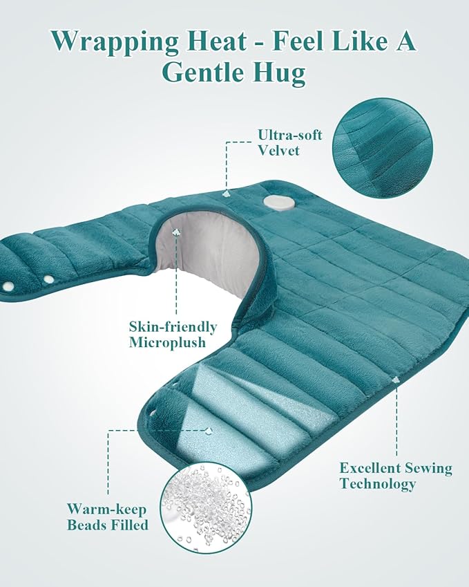 Heating Pad for Neck and Shoulders and Back, 24 x 23 XL Large Heat Wrap for - Image 6