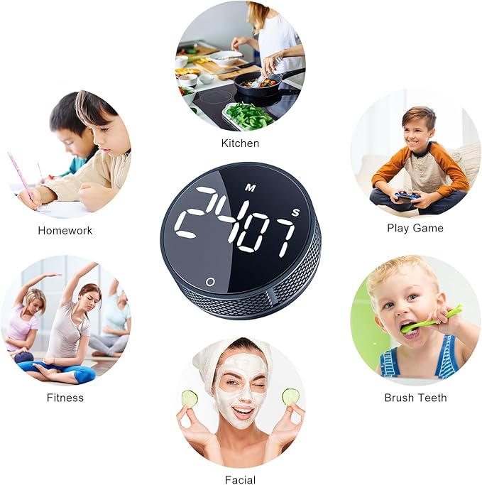 AVINIA Digital Kitchen Timers, Visual timers Large LED Display Magnetic - Image 6