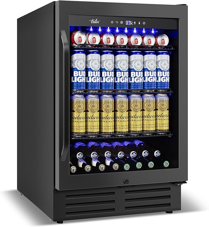 24 Inch Beverage Refrigerator Under Counter, and Milk by Velivi
