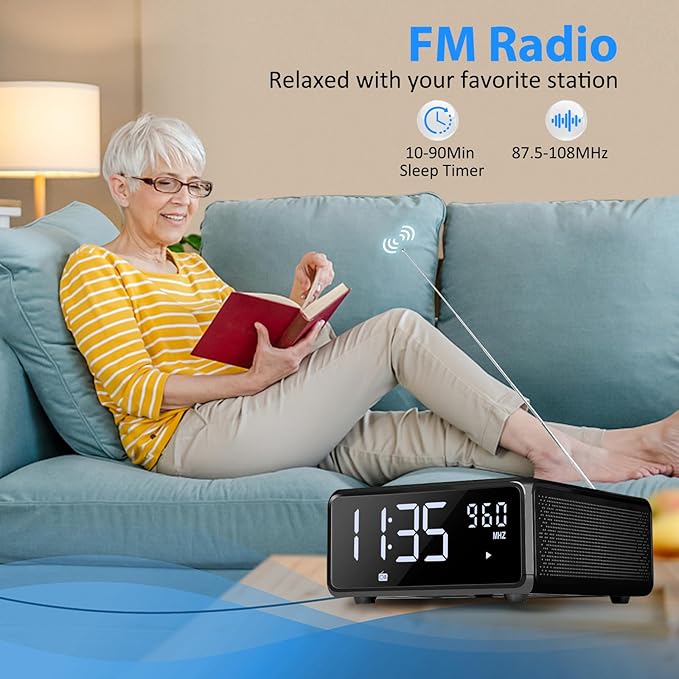 Gelielim CD Player Alarm Clock Radio, CD Players - Image 6