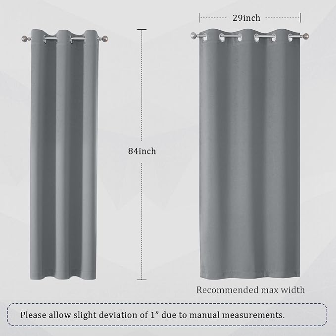 DUALIFE Grey Room Darkening Curtains & Drapes - Image 6