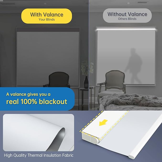 DENFOON Motorized Blinds with Remote, Thermal Electric Blinds【Solar Panel】 - Image 3