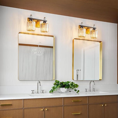 FDPBY Bathroom Vanity Lights 2-Light Black Gold Modern Crystal Vanity Light - Image 3