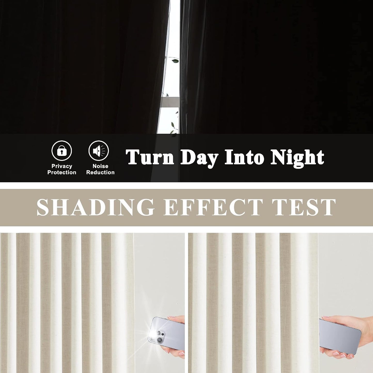 Vision Home Natural Pinch Pleated Full Blackout Curtains Linen Blended Room Darkening Window Curtains 120 inch for Living Room Bedroom Thermal Insulated Pinch Pleat Drapes with Hooks 10ft 40"Wx120"Lx2