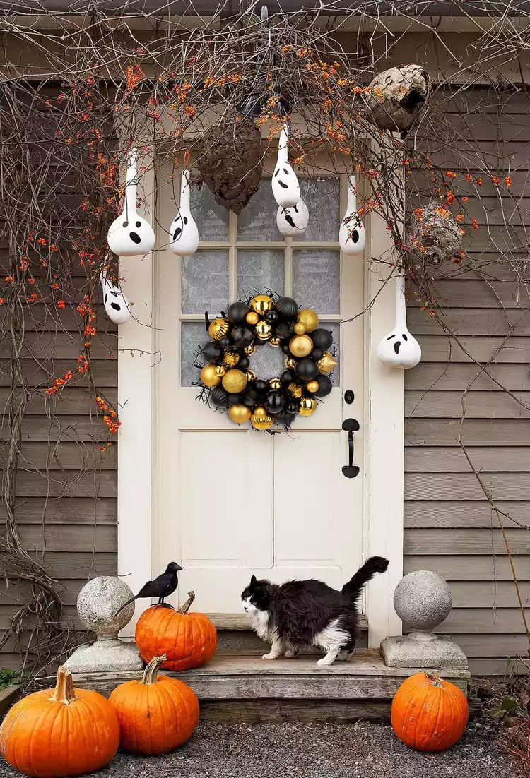 Halloween Ball Wreath 13" Xmas Wreaths Ornaments Glitter Thicken Shatter...