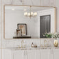 LOAAO 50”X30” Gold Bathroom Mirror, Rounded Rectangle Gold Frame Mirror by LOAAO