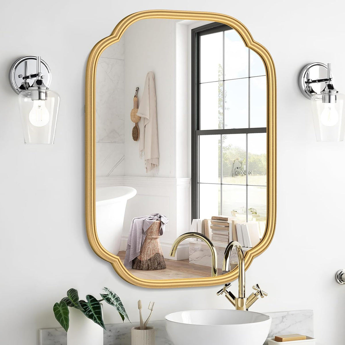 ferytange gold mirrors for bathroom, 18" x 24", main product view