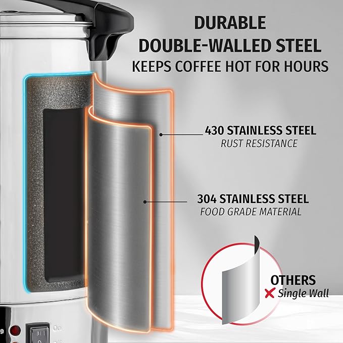 Zulay Commercial Grade 100 Cup Coffee Maker Hot Water Urn - Image 4
