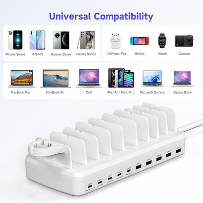 285W Charging Station for Multiple Devices, 10 Ports Fast Multi-Device Charger - Image 8
