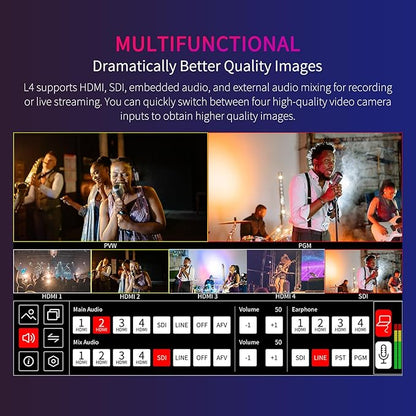 FEELWORLD L4 10.1 Inch Touch Screen Video Switcher 10.1 inch Touchscreen - Image 5