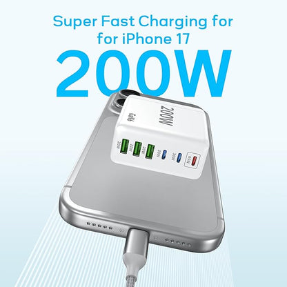 2 Pack USB C Charger Block, 200W GaN Super Fast Charger Type C iPhone 17 16 - Image 3