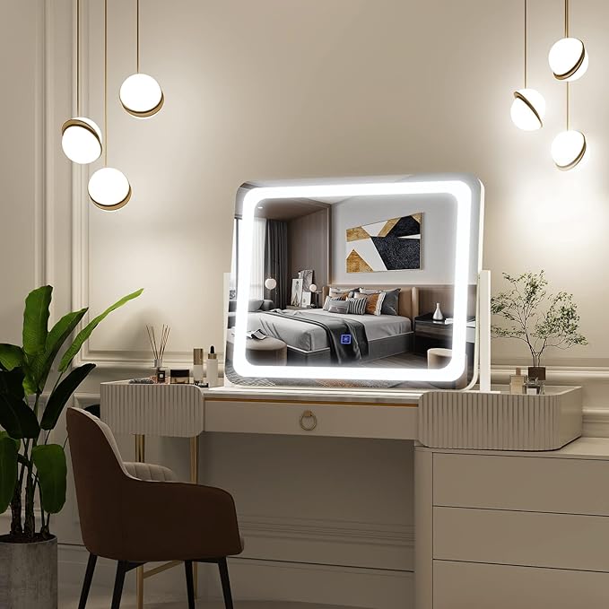 FENNIO Vanity Mirror with Lights 22''x17'' Makeup Mirror with Lights, Vanity - Image 5